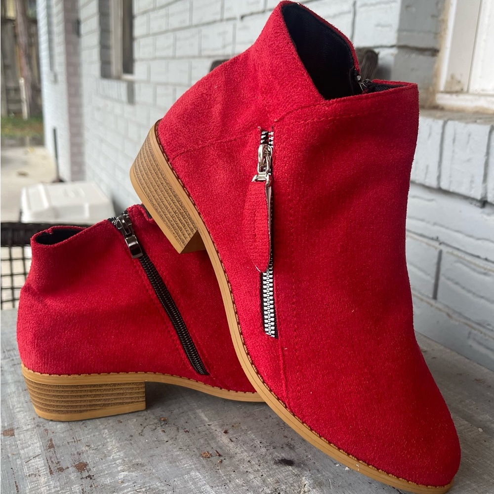 Red Ankle Boots